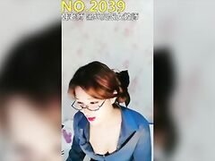 NO.2039, Chinese Webcam, teacher with glasses in black stockings and heels